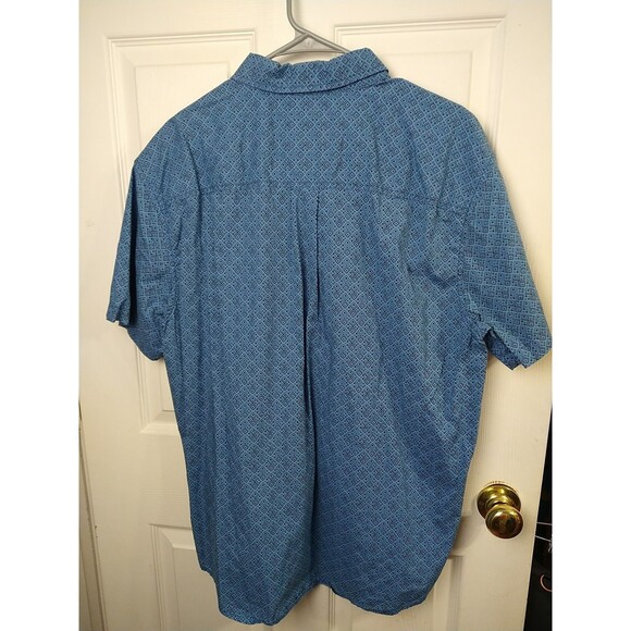 Prana Men's XL Blue Diamond S/S Collared Button Shirt Preppy Business Casual - Picture 8 of 8